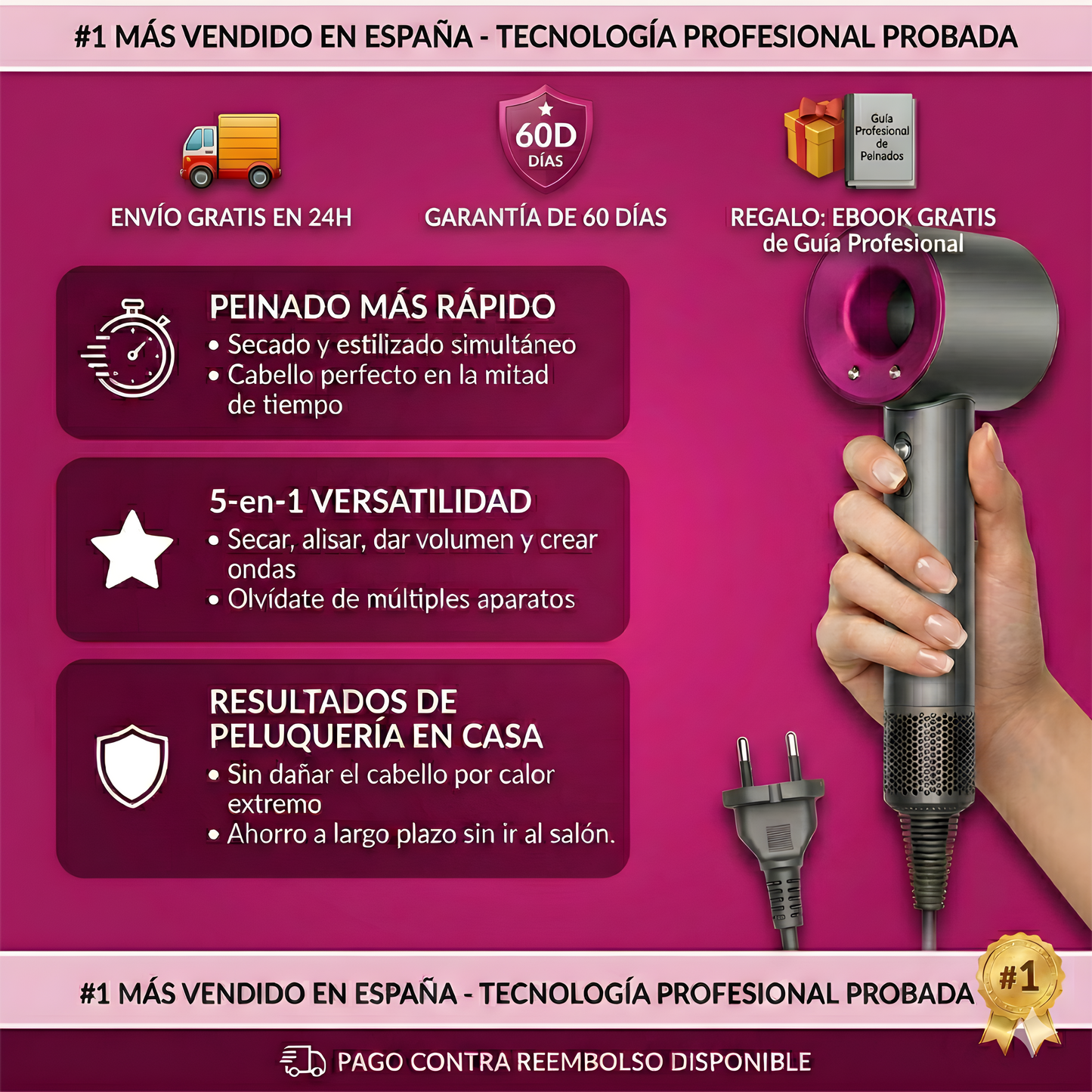 Velora™ AirStyler 5 en 1 – Resultado de Salón en Casa